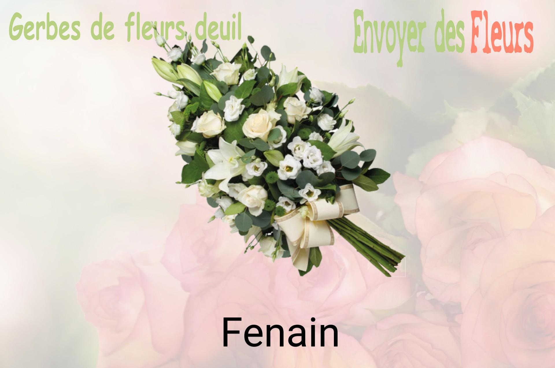 Gerbe de fleurs de deuil livrée à Fenain